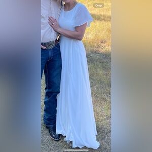 Lulus Garden bliss white cutout dress